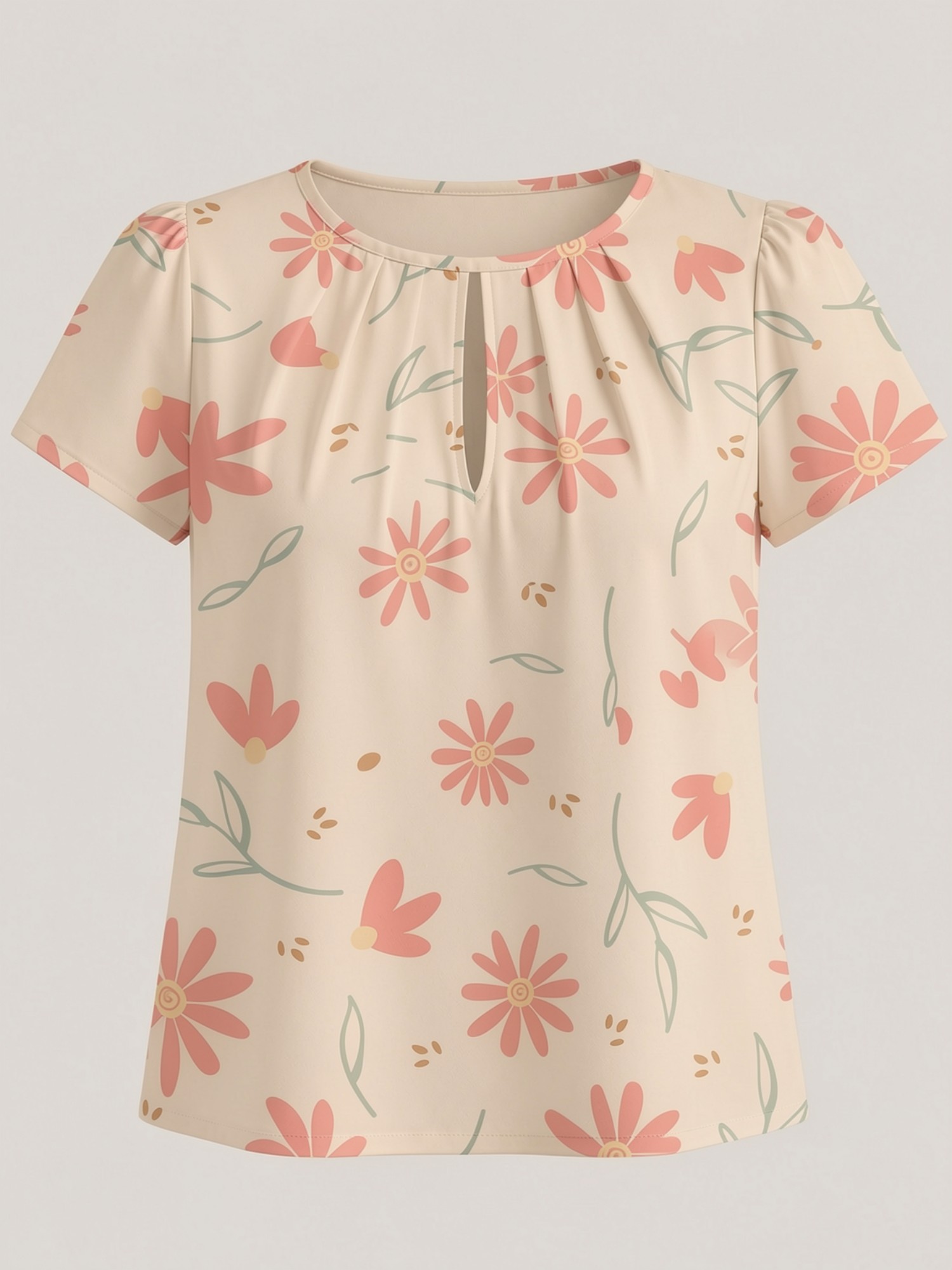 2026 New Women's Round Neck El - Resort Shirt Floral 评论和价格