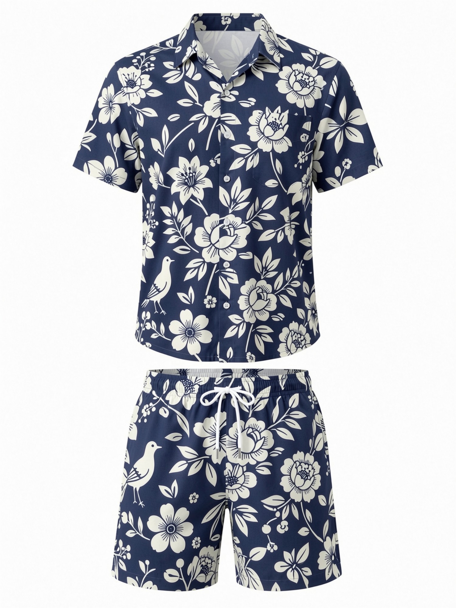 Mens Floral Short Sleeve Shirt - Resort Shirt Floral 评论和价格