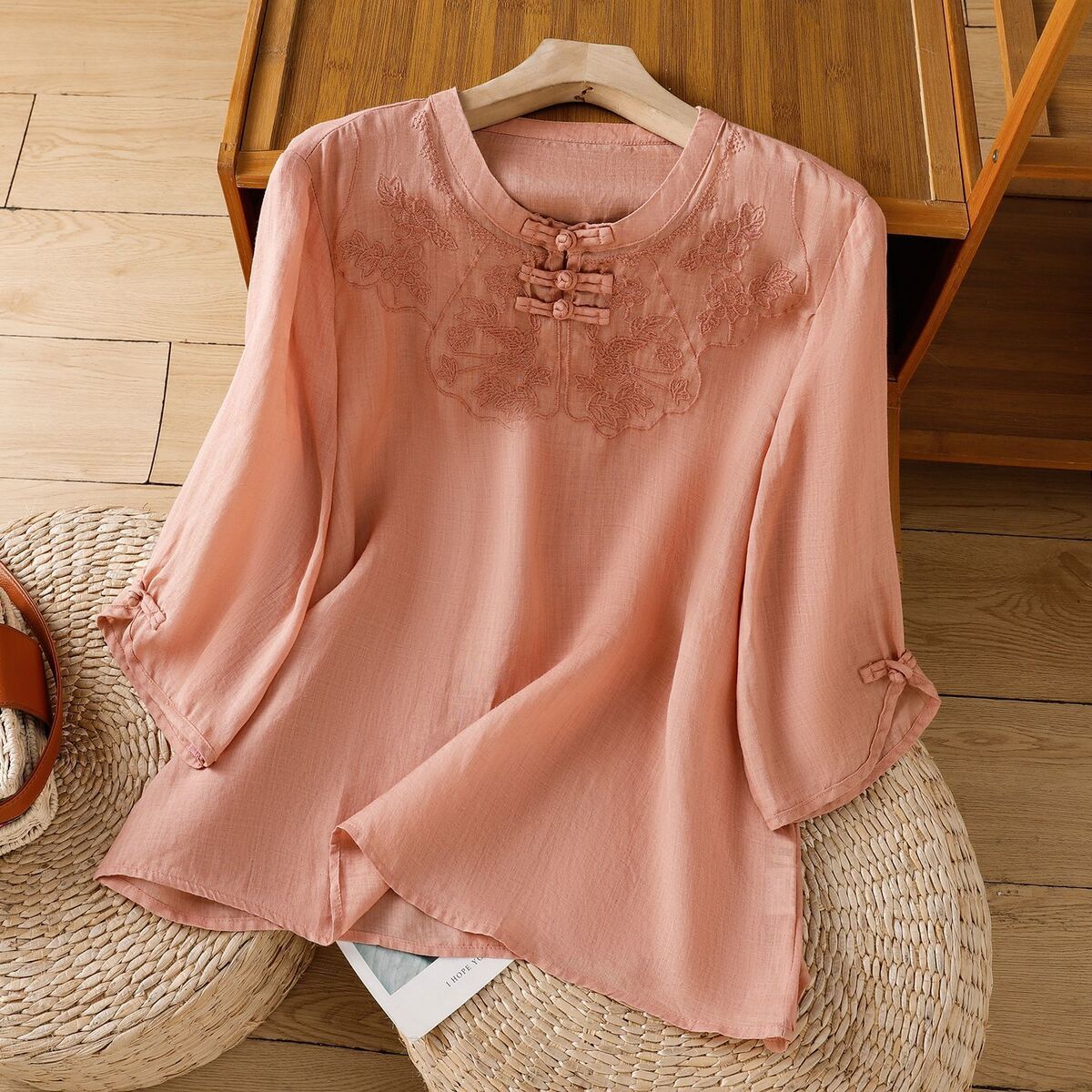 Chinese Style Round Collar But - Shirt Camp Collar 评论和价格